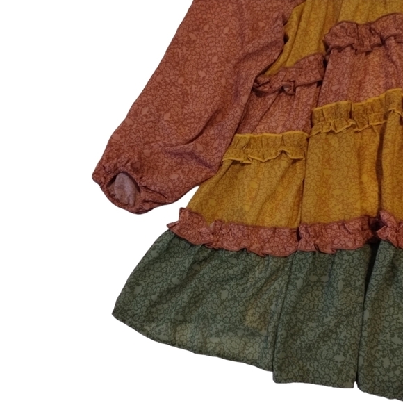 Love Colette Swing Ruffled Mini-Dress Women's S Boho Cottage Coquette - Picture 8 of 9